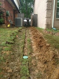 New drainage pipe installation